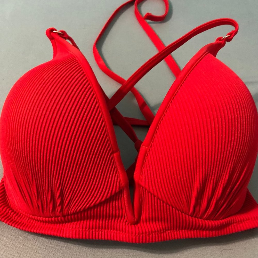 Red V Bikini Top - 34D